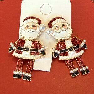 Sparkle Santa Dangle Earrings